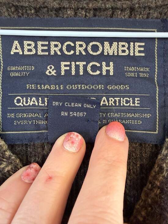 Vintage Abercrombie & Fitch Brown Waffle Knit Lambswool Blend Raglan Sweater XL - Picture 4 of 7